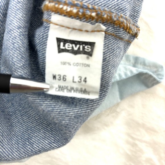 LEVI'S 501 Red Tab Button Fly Distressed Work Jeans VTG ’93 - Picture 8 of 11